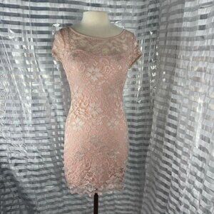 No Boundaries Pink Lace Overlay Dress